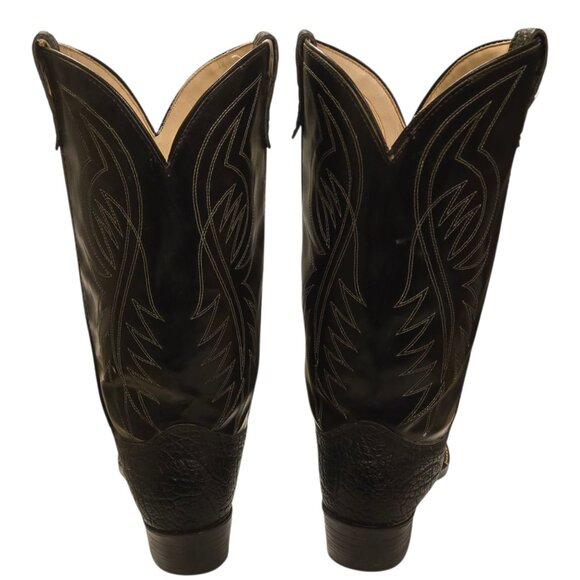 Bronco Black Cowboy Boots Mens 9 EE Extra Wide Man Made Material Vintage Western main image 6